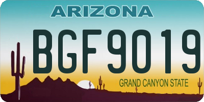 AZ license plate BGF9019
