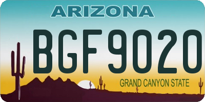 AZ license plate BGF9020