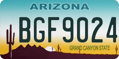 AZ license plate BGF9024