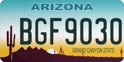AZ license plate BGF9030