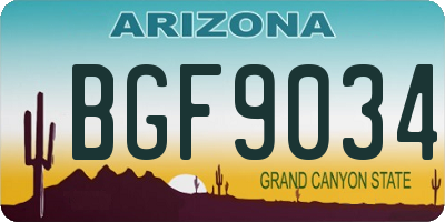 AZ license plate BGF9034