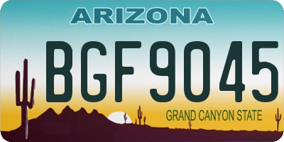 AZ license plate BGF9045