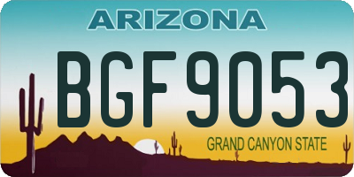 AZ license plate BGF9053