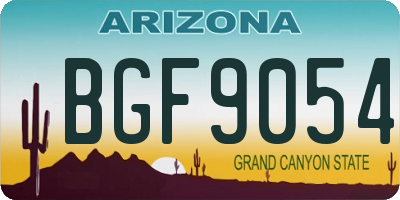 AZ license plate BGF9054