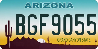 AZ license plate BGF9055