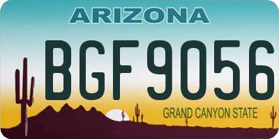 AZ license plate BGF9056