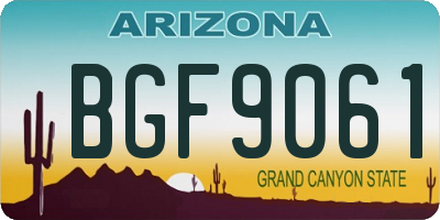 AZ license plate BGF9061