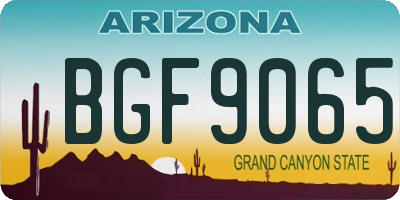 AZ license plate BGF9065