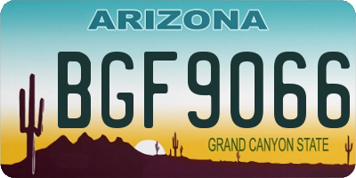 AZ license plate BGF9066
