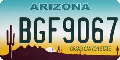 AZ license plate BGF9067