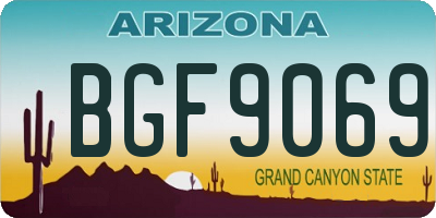 AZ license plate BGF9069