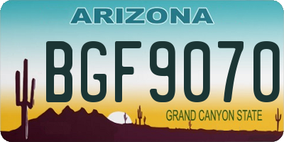 AZ license plate BGF9070