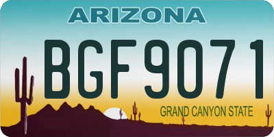 AZ license plate BGF9071