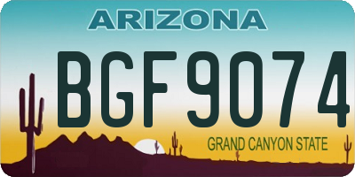 AZ license plate BGF9074