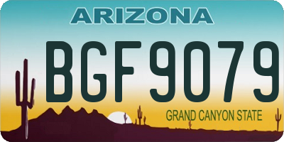 AZ license plate BGF9079