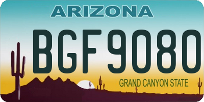 AZ license plate BGF9080
