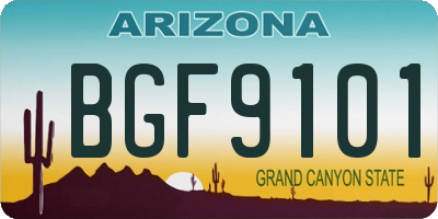 AZ license plate BGF9101