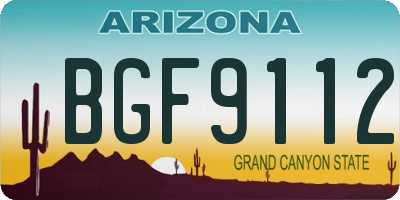 AZ license plate BGF9112