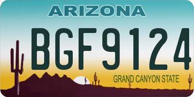 AZ license plate BGF9124