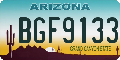 AZ license plate BGF9133