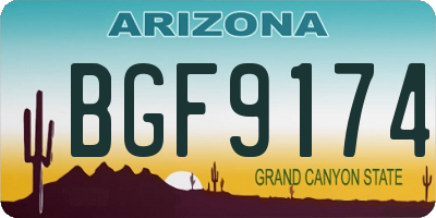 AZ license plate BGF9174