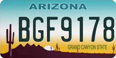 AZ license plate BGF9178