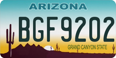 AZ license plate BGF9202
