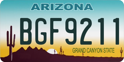 AZ license plate BGF9211