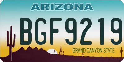 AZ license plate BGF9219