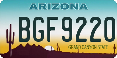 AZ license plate BGF9220