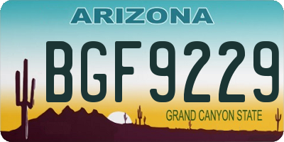 AZ license plate BGF9229