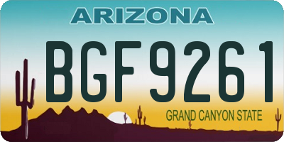 AZ license plate BGF9261