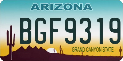 AZ license plate BGF9319