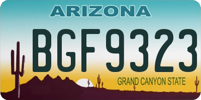 AZ license plate BGF9323
