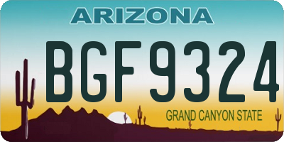 AZ license plate BGF9324