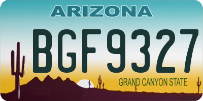 AZ license plate BGF9327
