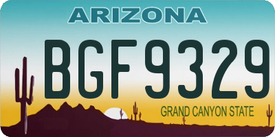 AZ license plate BGF9329