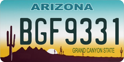 AZ license plate BGF9331