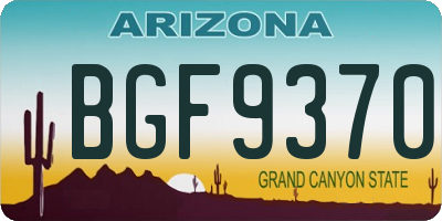 AZ license plate BGF9370
