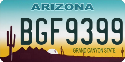 AZ license plate BGF9399