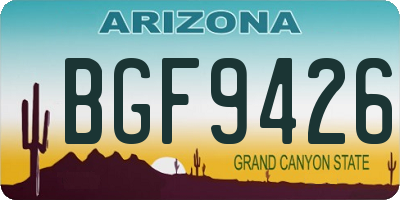 AZ license plate BGF9426