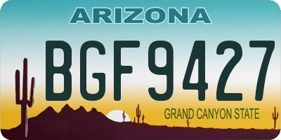 AZ license plate BGF9427