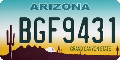 AZ license plate BGF9431