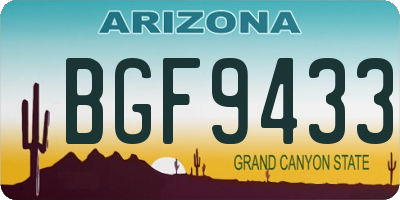 AZ license plate BGF9433