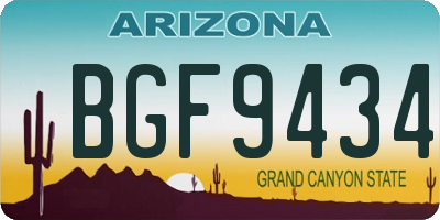 AZ license plate BGF9434