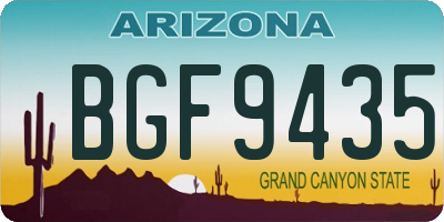 AZ license plate BGF9435