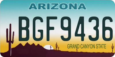 AZ license plate BGF9436