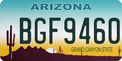 AZ license plate BGF9460