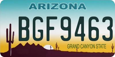 AZ license plate BGF9463