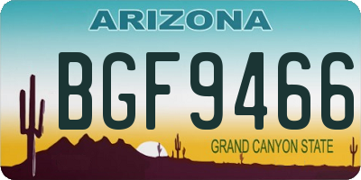 AZ license plate BGF9466